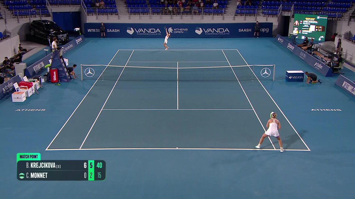 Quarterfinal number ✌️ of 2026 Barbora Krejcikova drops just 2 games in her win over Monnet! #athensopen