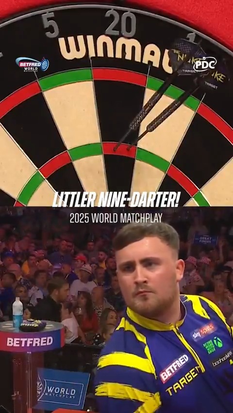 One of the greatest darts legs EVER! 😳🔥 The Winter Gardens erupted as Luke Littler found perfection whilst Josh Rock threatened a nine-darter of his own... Insane darts! 🤯 🏆 Betfred World Matchplay 🗓️ Saturday July 18 - Sunday July 26 📍 Winter Gardens, Blackpool, England