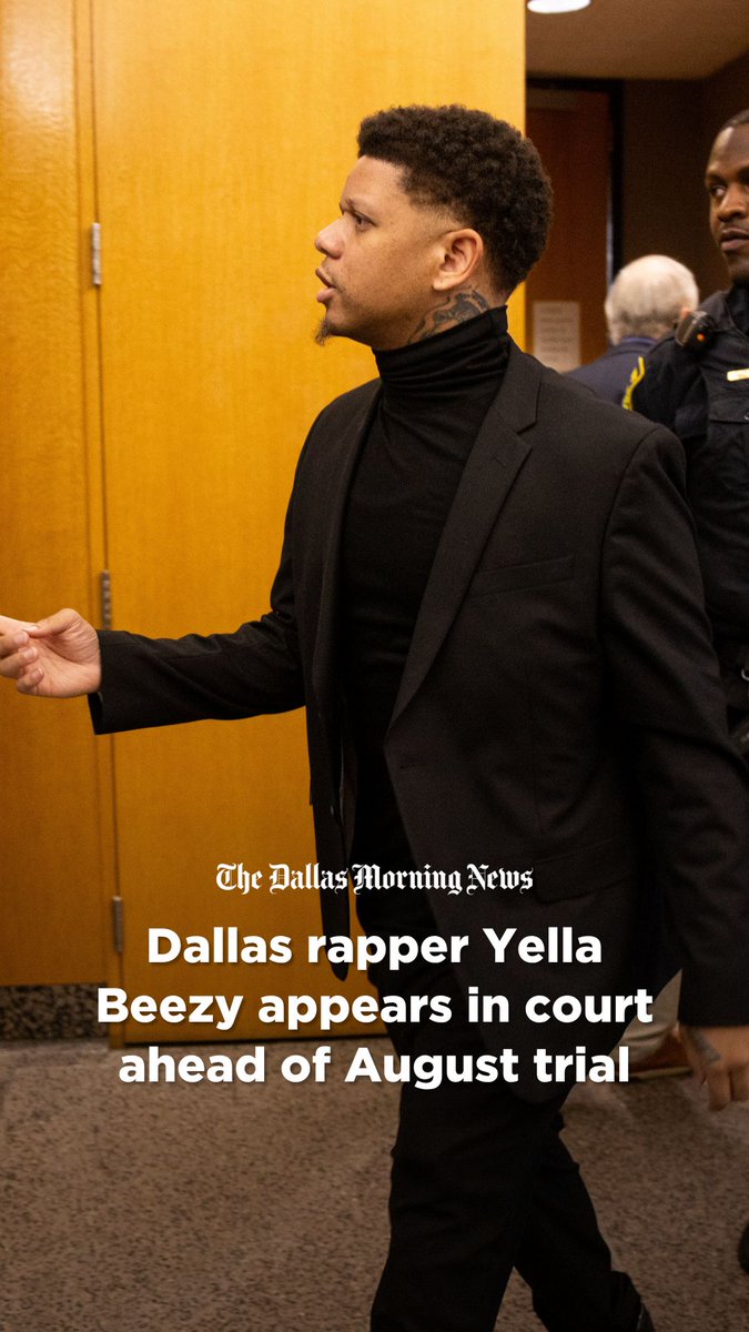 Rapper Yella Beezy appears in court for a motions hearings in his capital murder trial at the Frank Crowley Courthouse, Thursday, July 16, 2026. A grand jury accused Beezy, whose real name is Markies Conway, in 2025 of hiring and paying two men, Kewon Dontrell White and Devin Maurice Brown, to kill Melvin Noble. Conway and Noble, a fellow North Texas rapper known as MO3, had allegedly feuded before the shooting. Find more updates at the link in our bio. 📹️: Juan Figueroa, Joe Snell / Staff photographers