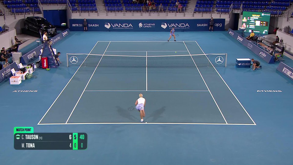 Quarterfinals loading 📶 The No.1 seed Clara Tauson moves past Tona in straight sets! #athensopen