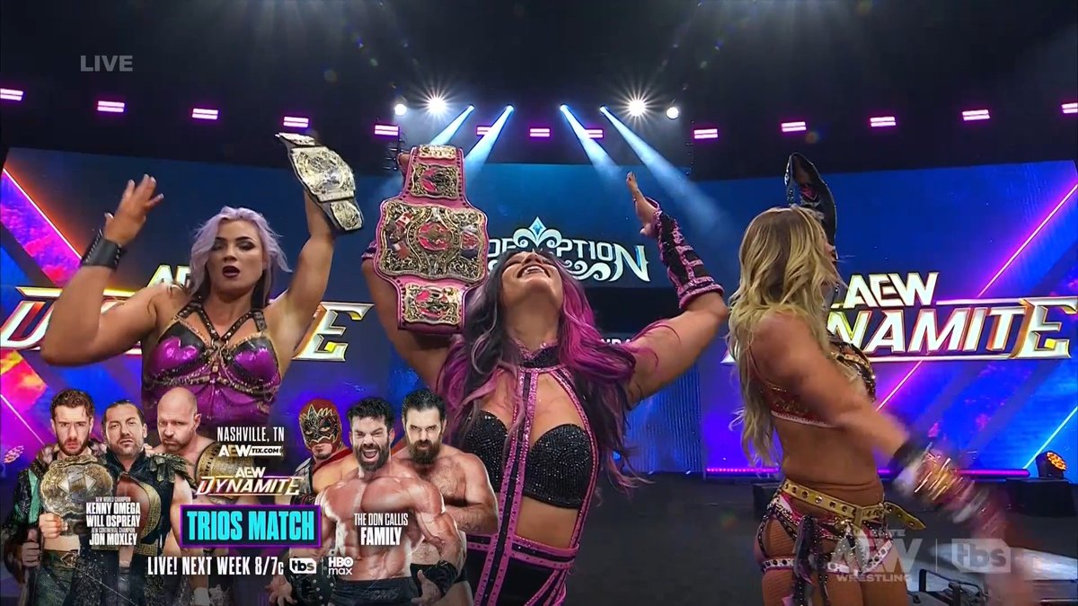 In a return to her hometown, The CEO Mercedes Moné was in her bag after she and Divine Dominion pulled off the win on #AEWDynamite Watch on-demand via the TBS app and HBO Max