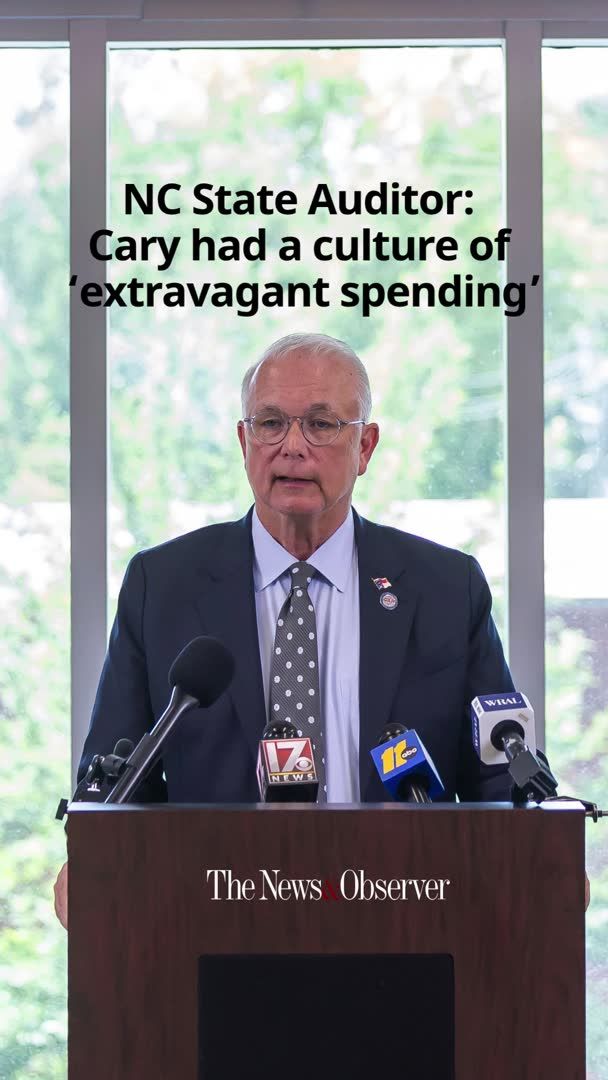 North Carolina State Auditor Dave Boliek released the findings of an investigation into former Cary Town Manager Sean Stegall and Cary's spending practices, during a news conference on Thursday, July 16, 2026.