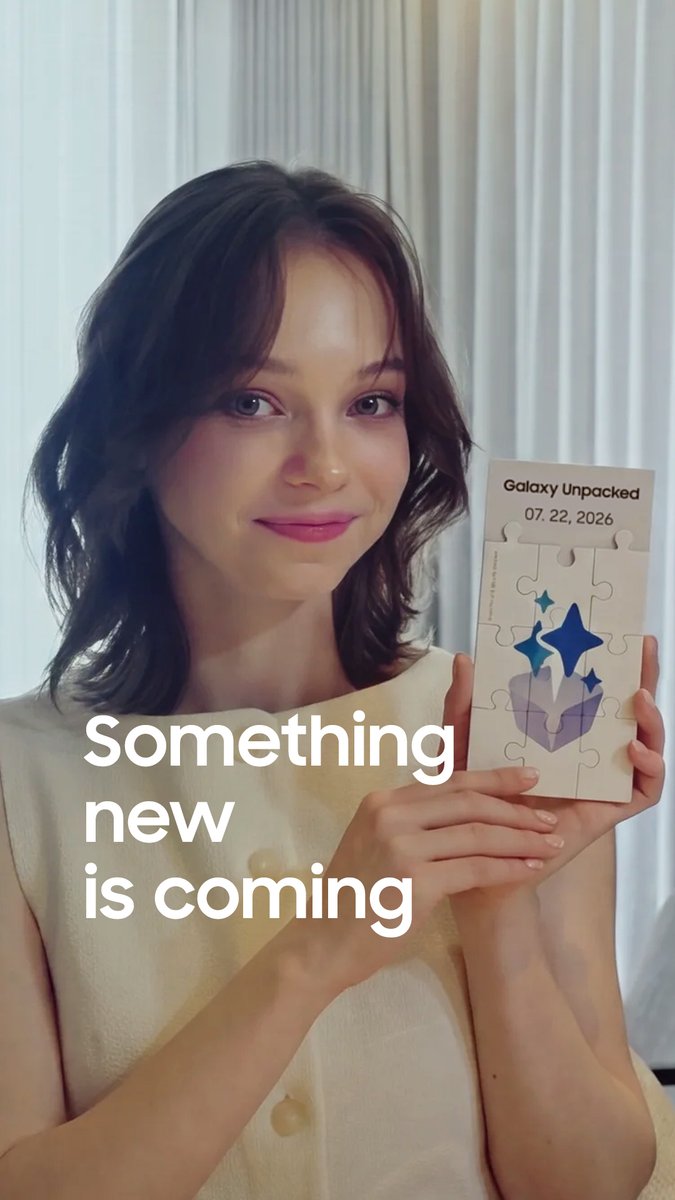 Ready for a whole new experience? ๐ Something new is coming with Emma Myers. #SamsungPartner #GalaxyUnpacked July 22, 2026. #GalaxyAI Live on