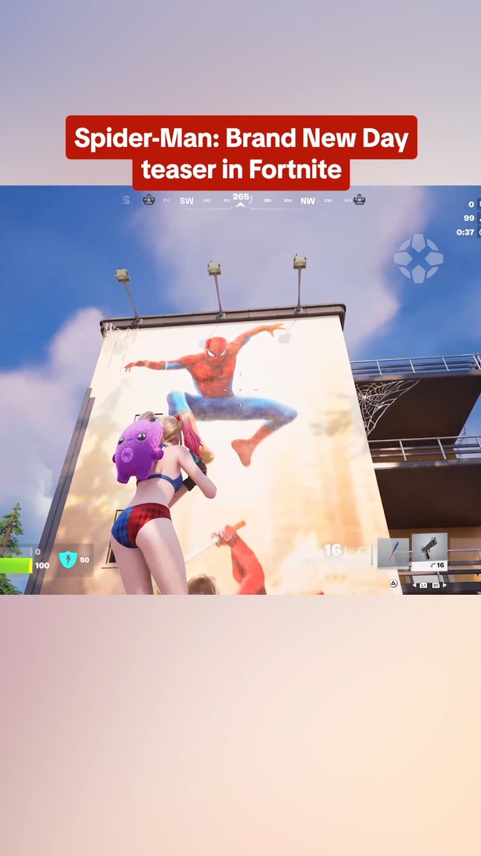 A giant poster for Spider-Man: Brand New Day has appeared in Fortnite during the Hot Bat Summer event: