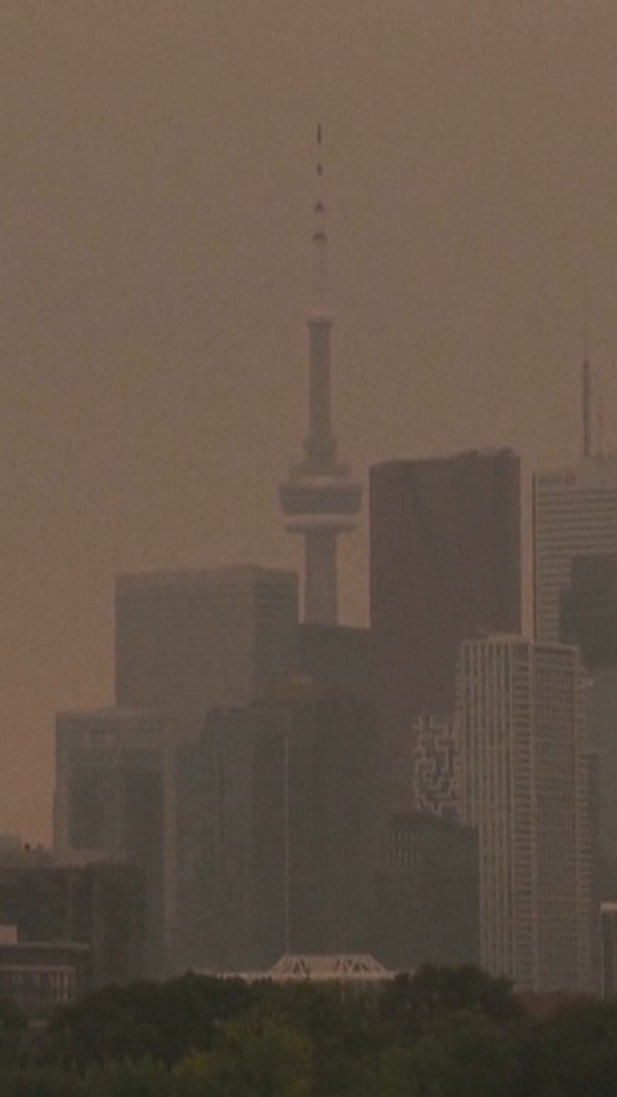 Smoke from wildfires blanketed Toronto on Wednesday, creating hazy skies and prompting health concerns as residents faced poor air quality, according to CTV. Howard Shapiro, Director and Associate Medical Officer of Health, compared the wildfire smoke exposure to secondhand smoke, saying the particles contain a mix of chemicals and compounds that can affect health.