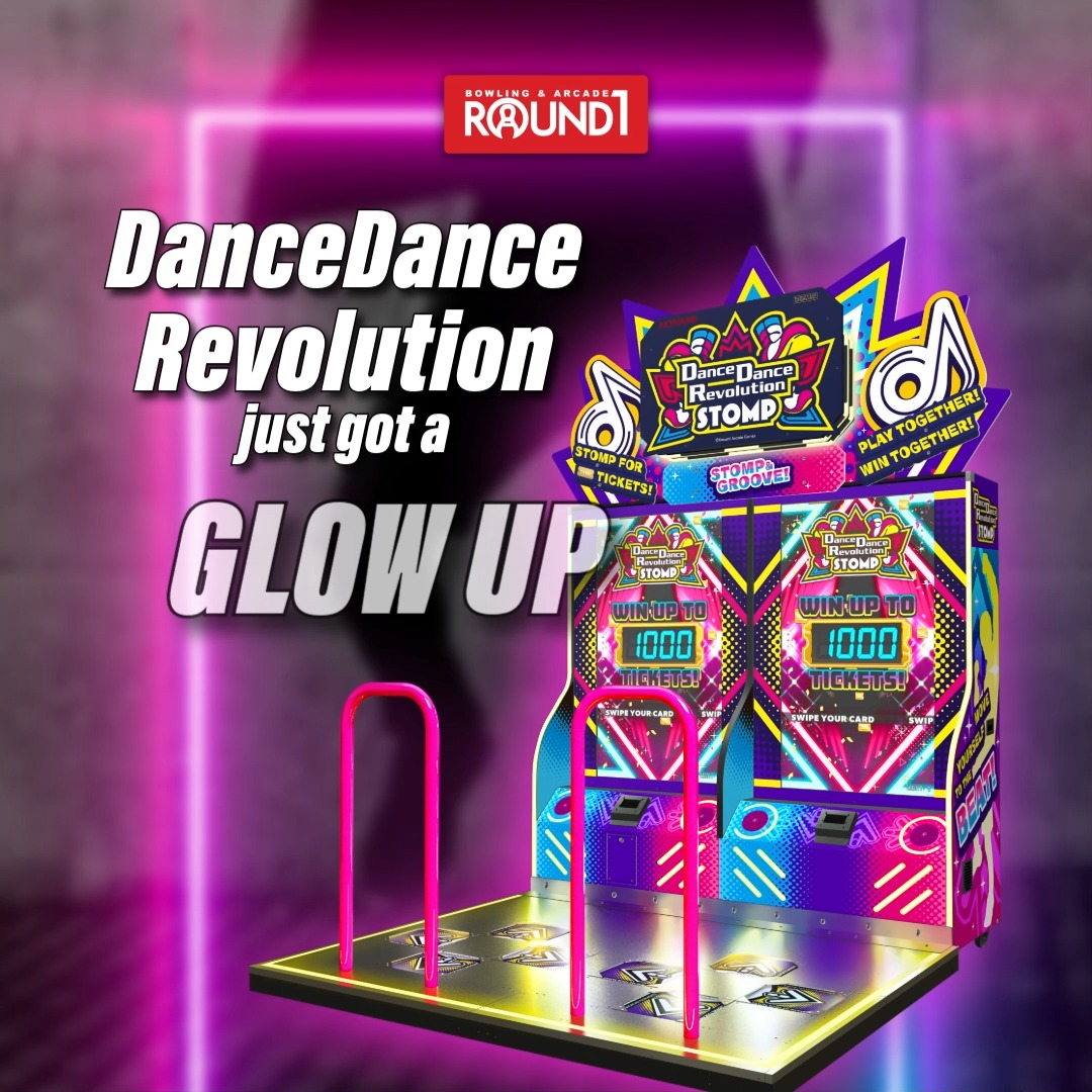 Think you got rhythm? DanceDanceRevolution STOMP just hit Round1 and it's not for the weak footed! Rhythm = Rewards 🎟️ Keep up with the beat and lets see how rich your footwork is 💥 STOMP your way to victory! Click the link for more details! #Round1USA #round1 #arcade #newgame #DanceDanceRevolutionSTOMP