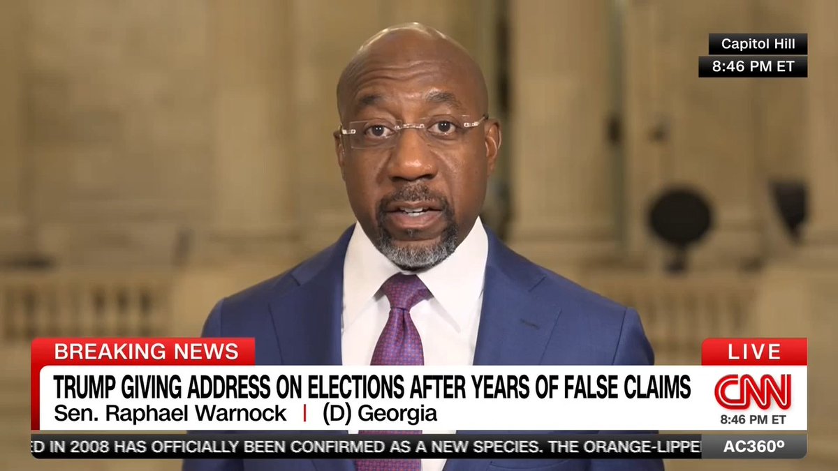 Georgia Democratic Senator Raphael Warnock responds to reporting that President Trump is expected to raise allegations of voter fraud in his primetime address.