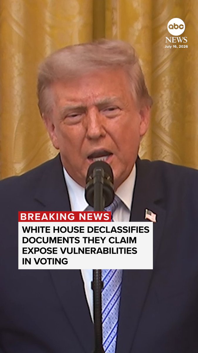 President Trump announces that the White House has released documents that they claim are a series of previously classified U.S. Intelligence Community Assessments and other reports that allegedly expose vulnerabilities in electronic voting.