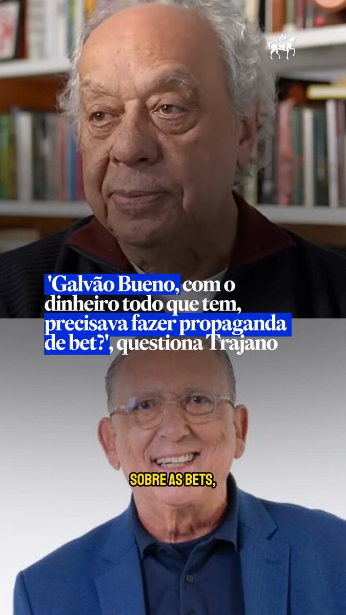 José Trajano em entrevista ao Estadão: "Eu e o Juca (Kfouri) somos poucos os que nunca fizemos esse tipo de publicidade (Bets). Mas as bets compraram todo mundo. Será que o Galvão Bueno precisava fazer isso com o dinheiro que ele já tem?" 📽️Estadão 🗞️
