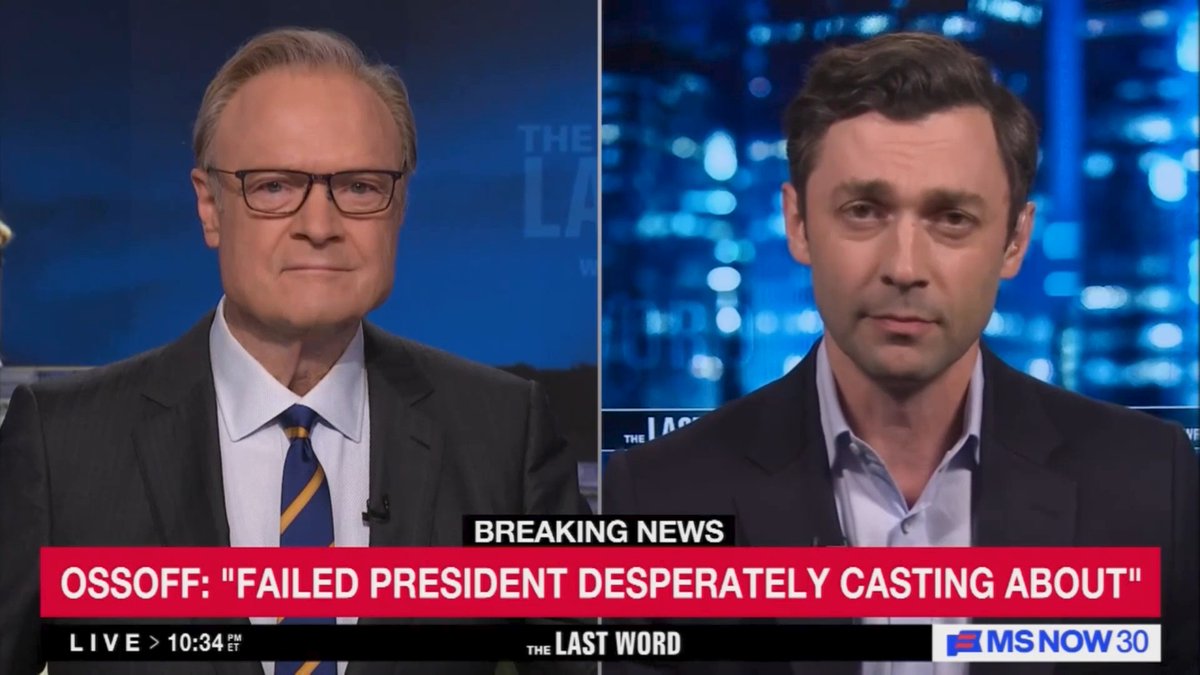 Ossoff: Tonight, I heard a failed president desperately casting about for excuses to meddle in the upcoming election, if he can, or to discredit the result when he loses decisively, as I expect he will. I heard a president who, as his war spirals and as prices keep climbing for families across the country, is, as always, focused on his personal grievances, focused on his personal shame and humiliation, and above all, focused on his personal fear of the accountability that will come when we win this fall. But this is important, folks, and I want you to hear me out when I say this, because I also heard a president clearly signaling his intent to attack these elections and to undermine voting rights.