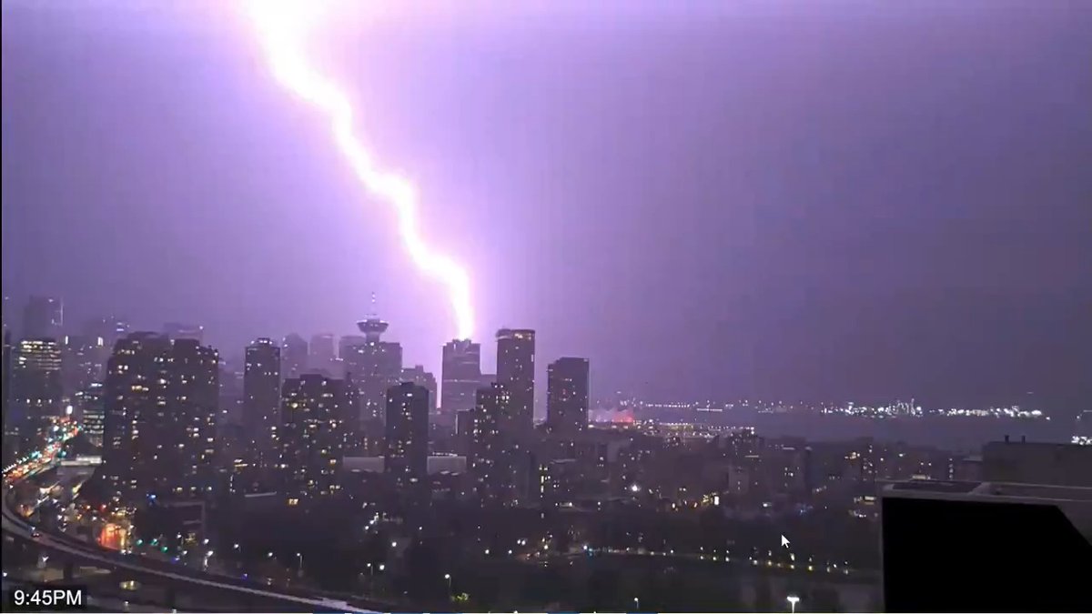 Downtown Vancouver Lightning Show Tonight