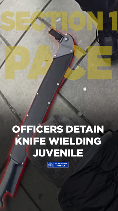When eagle-eyed officers spotted a young man carrying a large Rambo knife tucked into his waistband, they quickly sprang into action. The suspect was detained under stop and search powers, arrested, and the weapon seized. Last year alone, officers removed 2,894 knives from our streets.