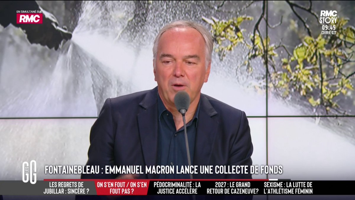 🌳 Création d’un "guichet unique" pour collecter des fonds pour Fontainebleau Olivier Truchot : "Dans un pays où on te prend 50 % de ce que tu gagnes, on a besoin d’un président qui vient faire l’aumône. Les impôts ne sont-ils pas justement censés servir à ça ?" #GGRMC