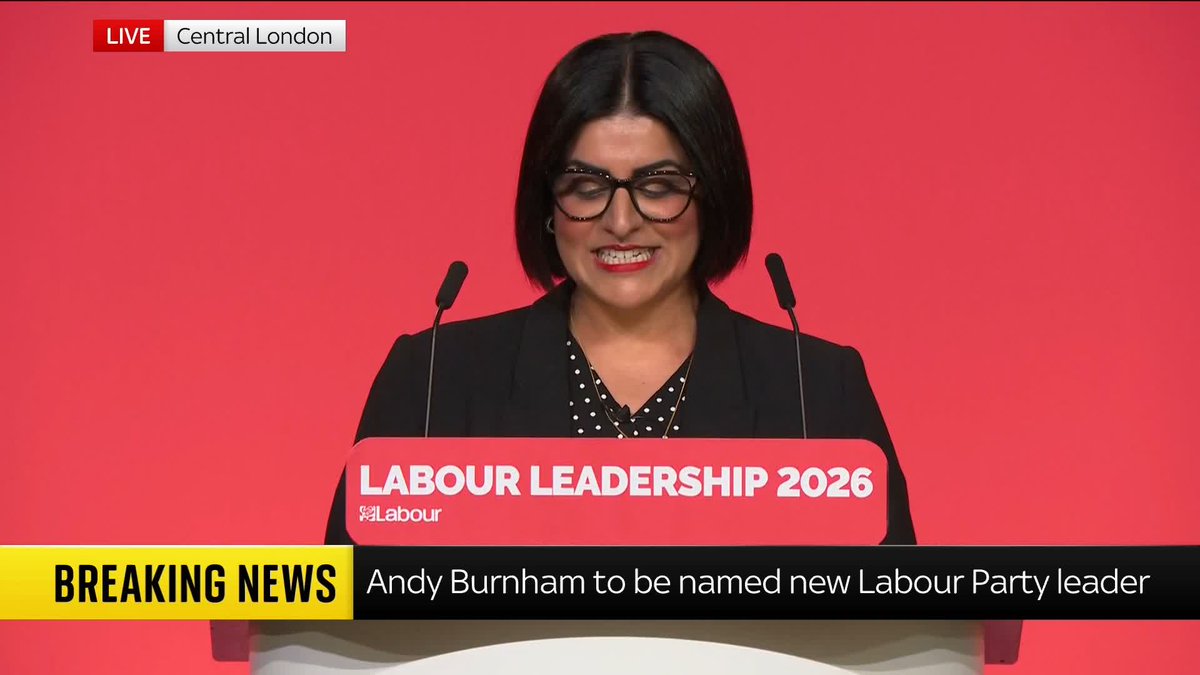 BREAKING: Andy Burnham officially confirmed as the new leader of the Labour Party Follow our live updates: 📺 Sky 501, Virgin 602, Freeview 233 and YouTube
