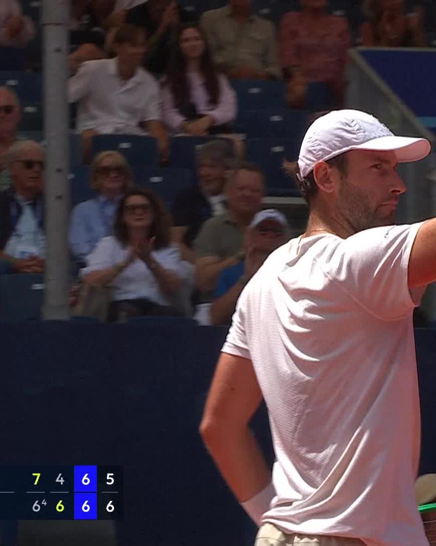 Sealed in STYLE 🔥 After returning to the match at 5-6 in the third set, Halys comes through a deciding set tiebreak to defeat defending champion Bublik to move through in Gstaad! #SwissOpenGstaad