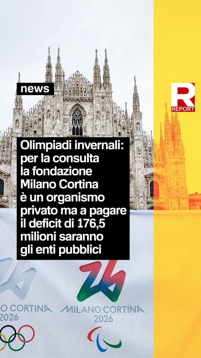 Olimpiadi invernali: per la consulta la fondazione Milano Cortina è un organismo privato ma a pagare il deficit di 176,5 milioni saranno gli enti pubblici. Ne avevamo parlato in "Fuori pista" e "L'altro lato della medaglia"