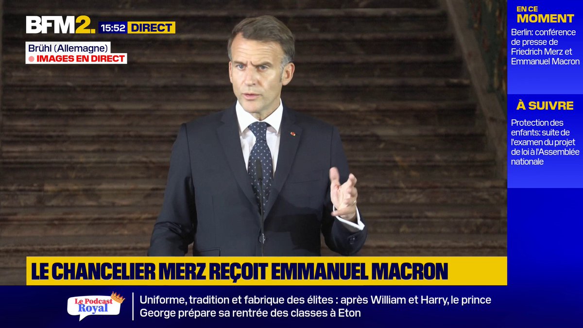 💬 "Il n'était pas écrit que les Iraniens avaient le droit de frapper dans les eaux omanaises ou dans les eaux internationales" Emmanuel Macron "appelle les Iraniens" à "respecter" l'accord de paix signé en juin avec les États-Unis #BFM2