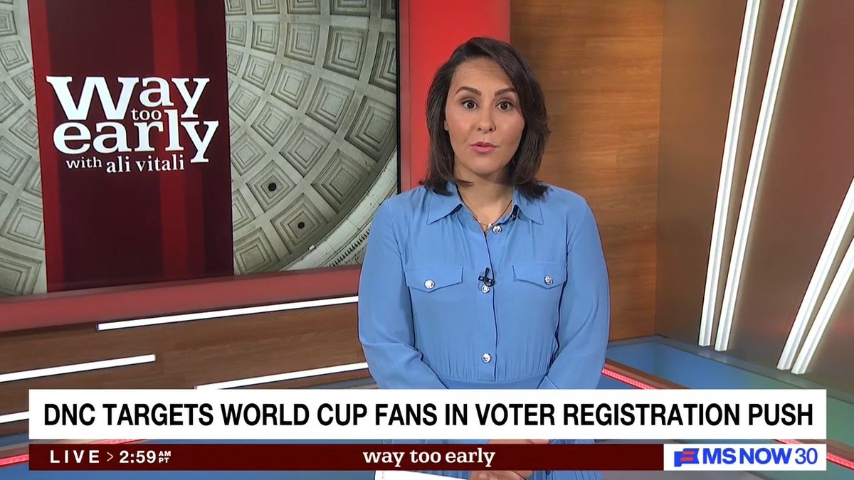 MSNOW: The DNC is sending organizers to FIFA Fan Zones, sports bars, and watch parties across nearly two dozen states to register thousands of new Democratic voters