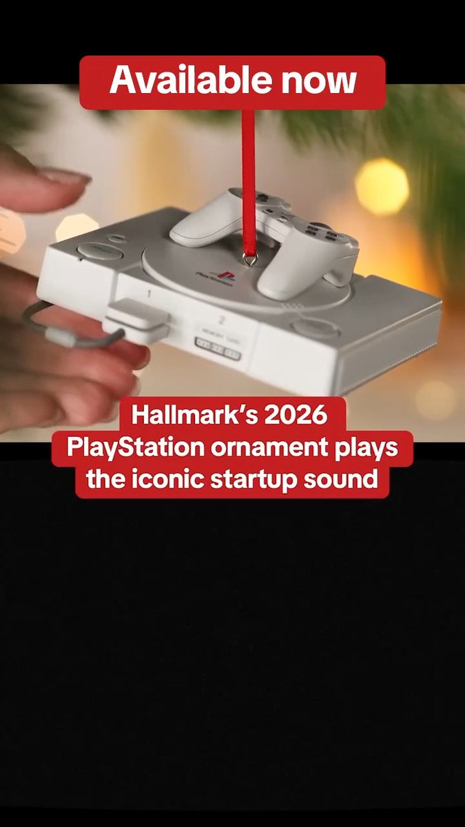 The Hallmark Keepsake PS1 ornament with light and sound is up for order at Amazon for $28.99, comes out on Monday, July 20. #ad