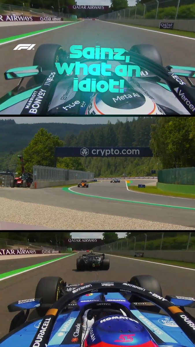 Antonelli and Sainz squabbling at speed 😮 #F1 #BelgianGP