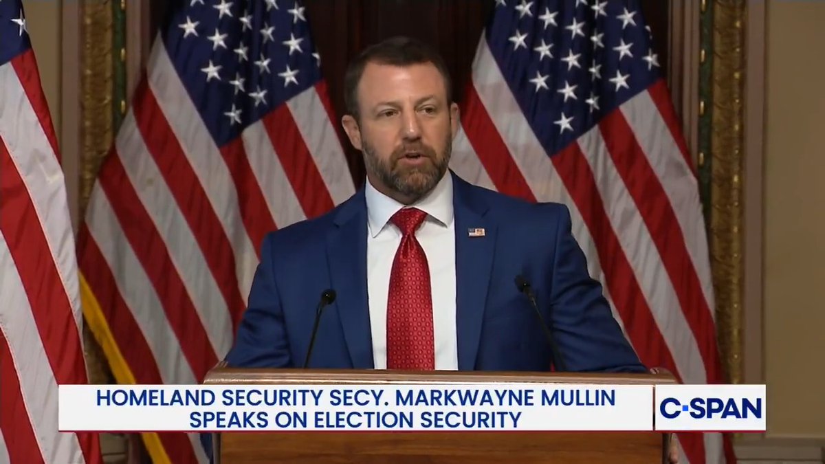 DHS Secretary Secretary Markwayne Mullin on election security: "We've identified 250,000 non-citizens registered to vote in just four states."