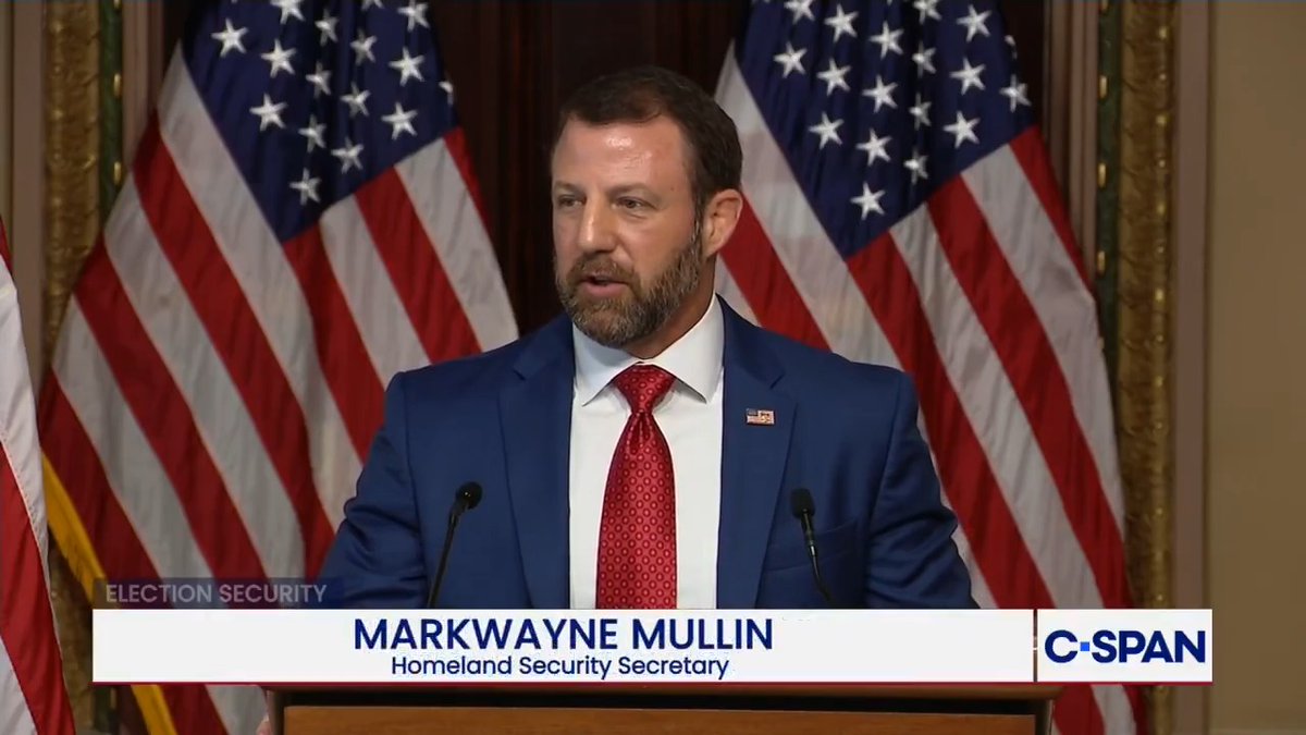 DHS Secretary Secretary Markwayne Mullin on networks not airing President Trump's address: "What are they trying to cover up? Why wouldn't they want to inform the American people?"
