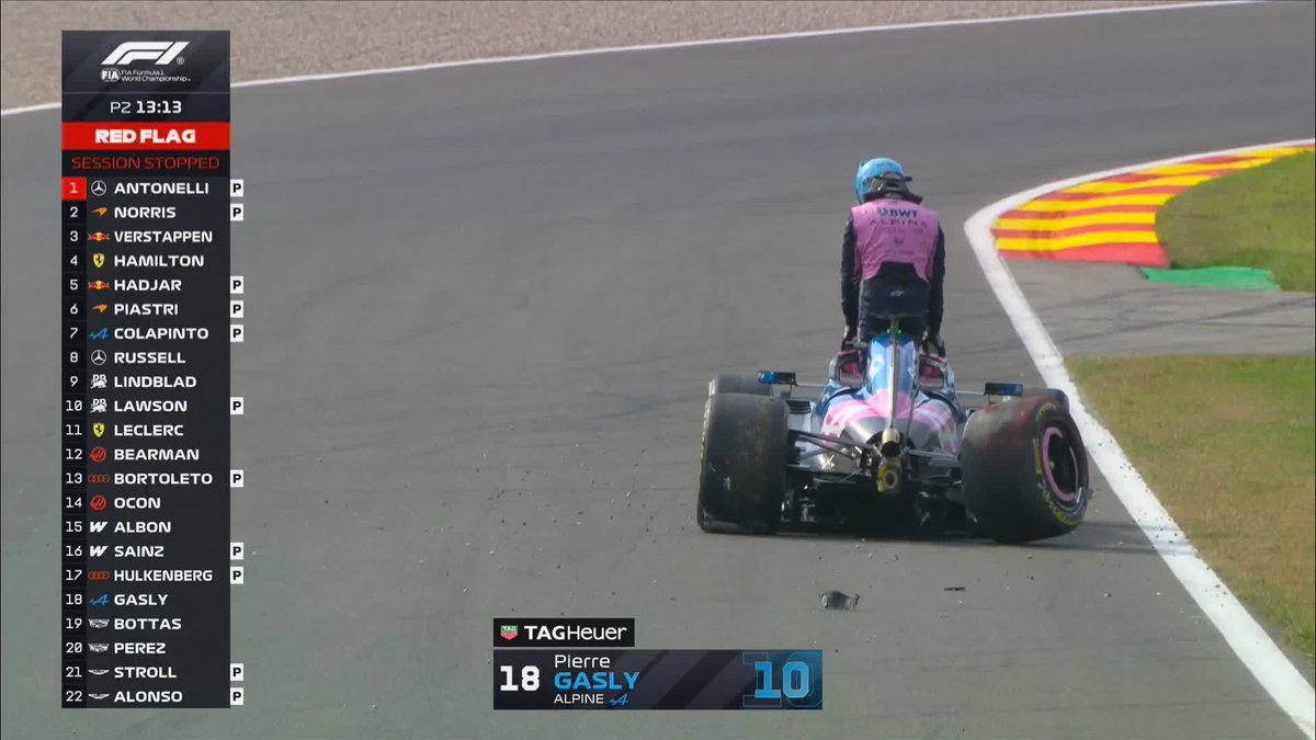RED FLAG! 🚩 Big crash for Pierre Gasly and a BIG rebuild for Alpine tonight 😬