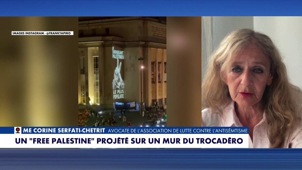 «Free Palestine» projeté au Trocadéro : «On franchit un cap dans la banalisation du mal et l’apologie du terrorisme», dénonce Corine Serfati-Chetrit, dans #PunchlineEte Toute l'info est à retrouver sur