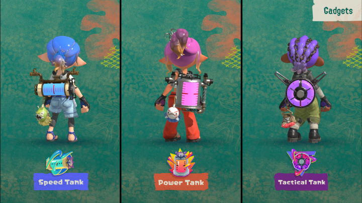 Gadgets in #SplatoonRaiders offer new special abilities you can use in addition to your weapon. Equip up to two at a time, then customize them to make them even more powerful. Gadgets you can use are determined by which Ink Tank you pick, so let’s take a look at those!