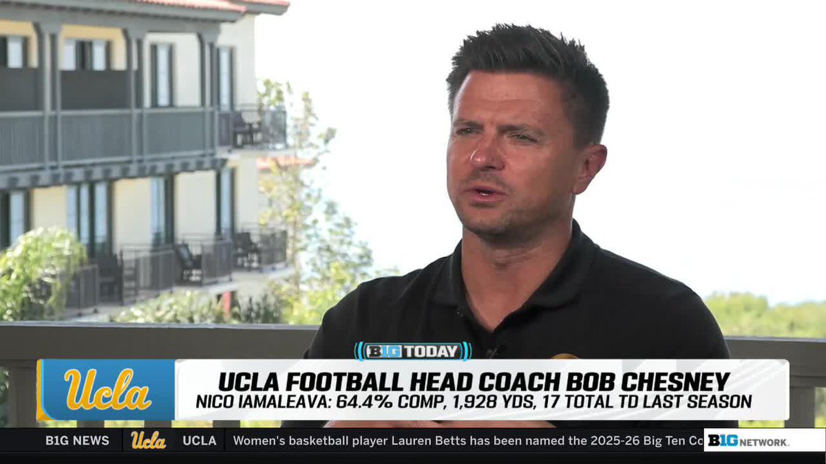 "There is no doubt he is the leader of this team." UCLA Football HC Bob Chesney on QB Nico Iamaleava's continued growth as a leader 👇 #B1GToday