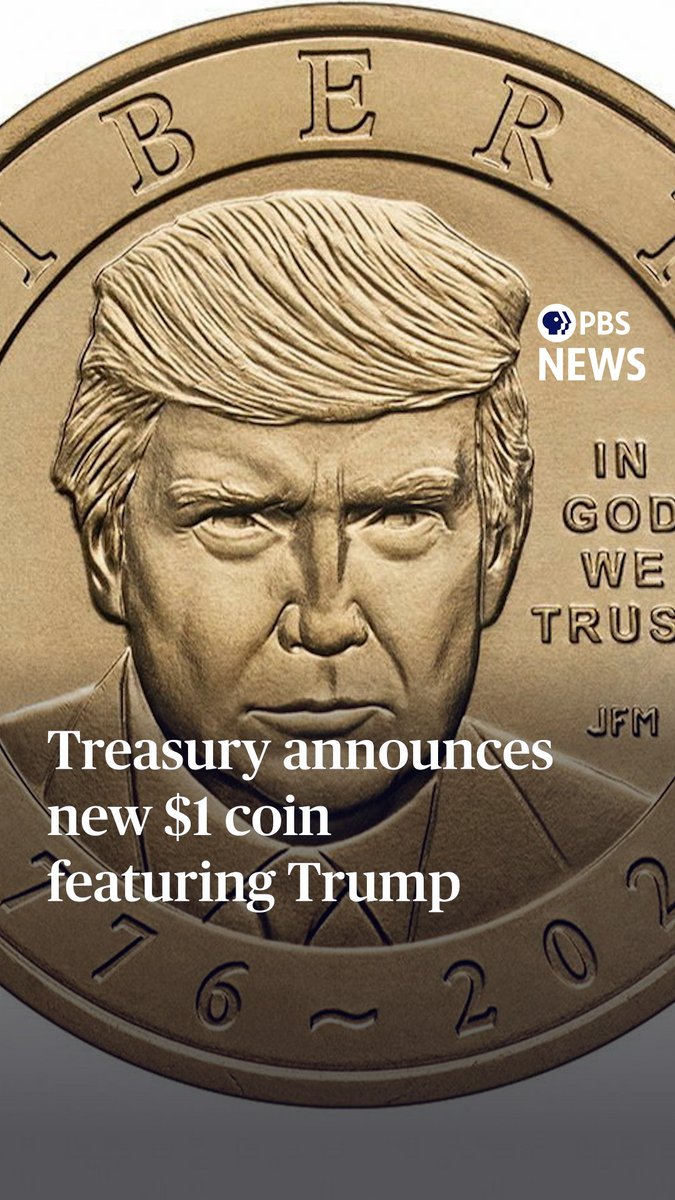The U.S. Treasury announced Wednesday that it will begin rolling out a new $1 coin featuring President Donald Trump's likeness. Treasury Secretary Scott Bessent says the coin is part of commemorations marking 250 years of American independence. Despite its gold-like finish, the Treasury says the coin contains no actual gold. Federal law prohibits the U.S. Mint from putting the likeness of a living person on currency, but Bessent says the new coins are permitted because they are commemorative. The coin is expected to enter circulation this fall.