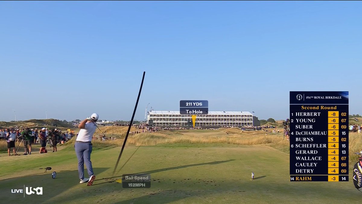Jon Rahm threw his club in frustration after hitting an errant tee shot on 15 😳