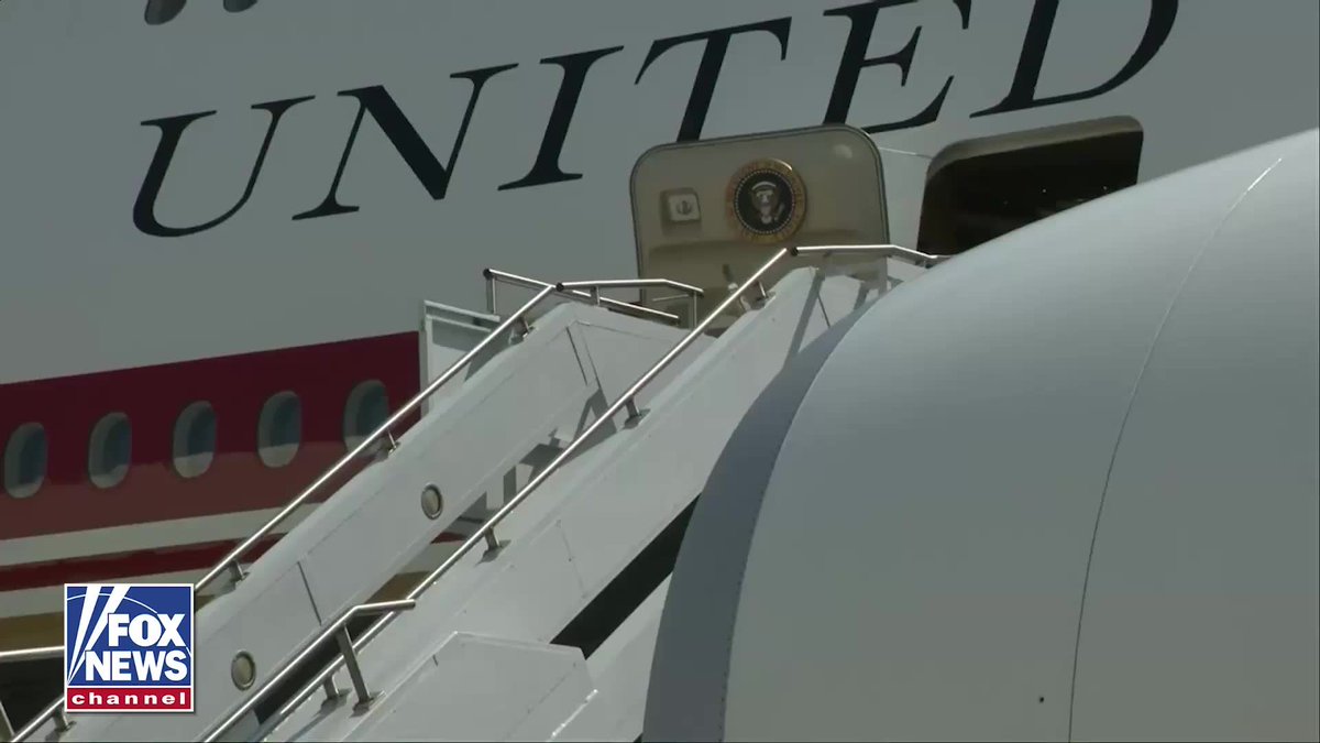 NOW: President Trump steps off Air Force One and boards Marine One after arriving in New York City for the official FIFA reception at Trump Tower.