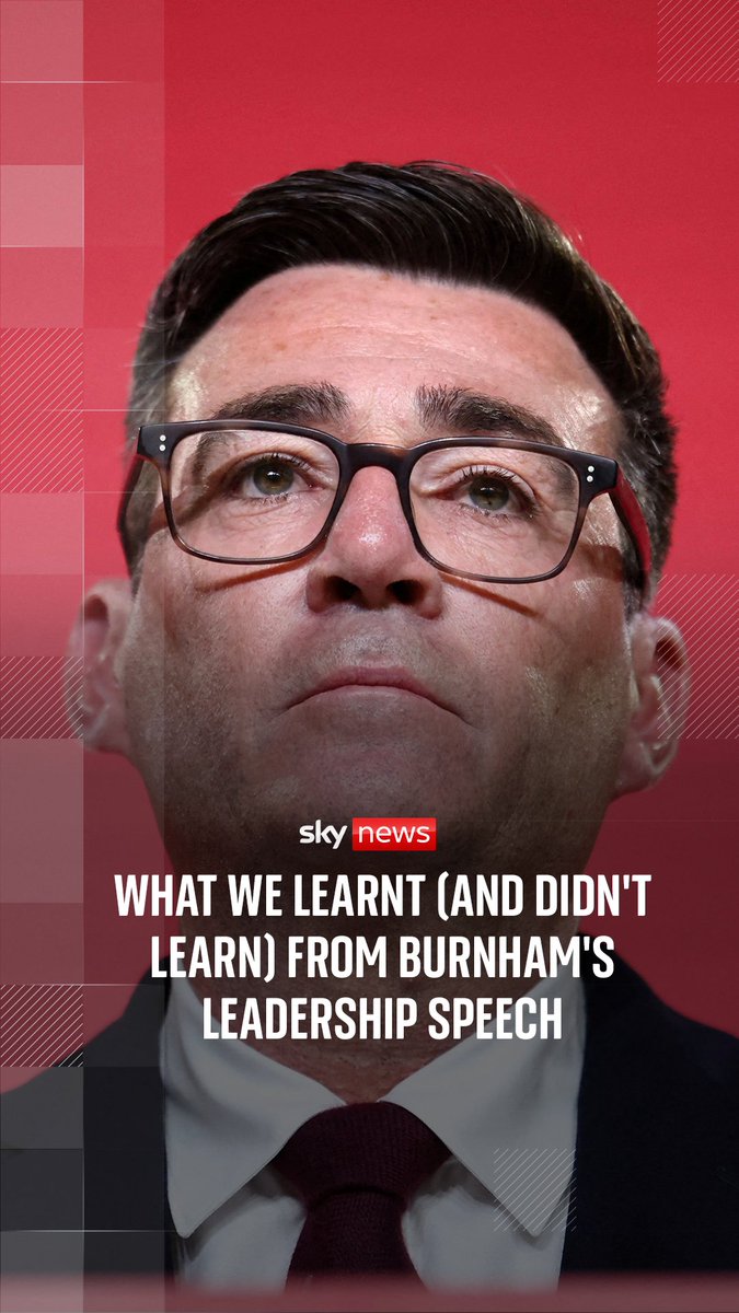 'Long on values but short on specifics. They don't know what they're going to get' Sky's Sam Coates Sky analyses Andy Burnham's most important speech yet Read more: