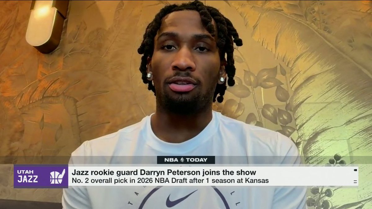 Darryn Peterson joins Malika Andrews on NBA Today to discuss his expectations for the Jazz this season, his mentality playing in summer league and watching Ed Reed highlights 🙌