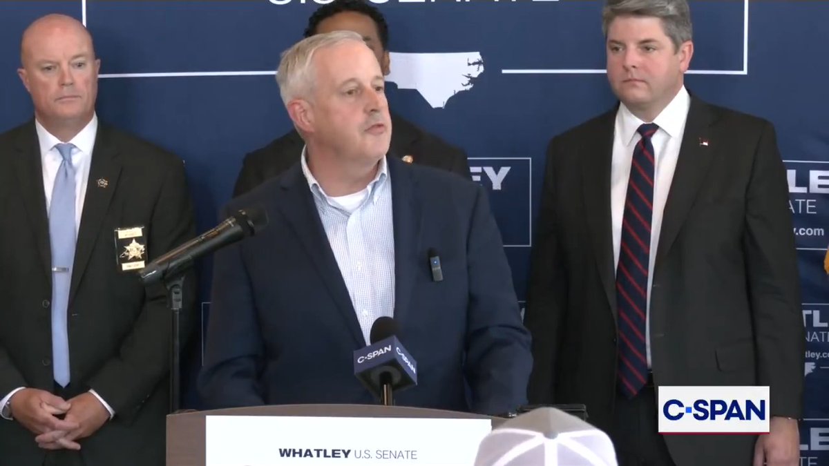 U.S. Senate candidate Michael Whatley (R) criticizes opponent Roy Cooper (D)'s record on crime: "When our cities were burning down in 2020 with BLM and antifa riots... He took off his COVID mask, he raised his fist and he marched with them."