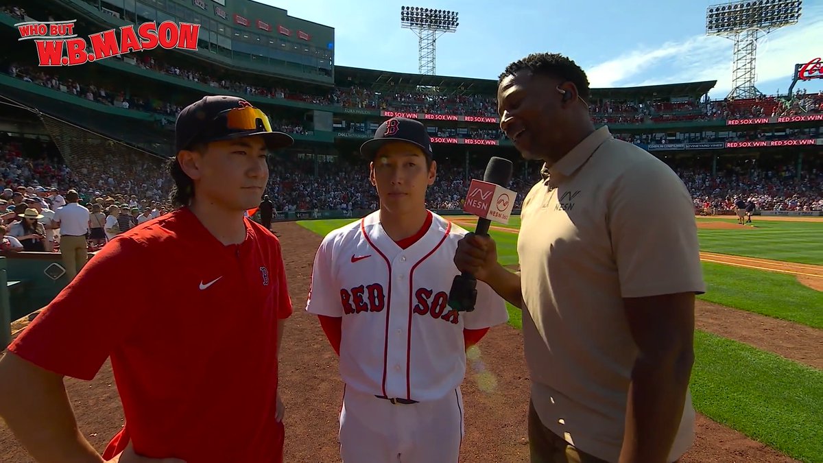 Masataka Yoshida told Jahmai Webster the Sox are feeling "confident at the plate" during their 10-GAME win streak 🔥 🤝 presented by W.B. Mason Co.