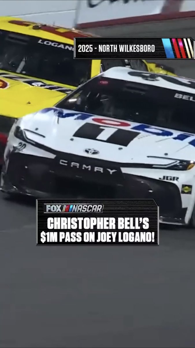 Christopher Bell's battle with Joey Logano for $1M and the 2025 All-Star victory at North Wilkesboro Speedway.