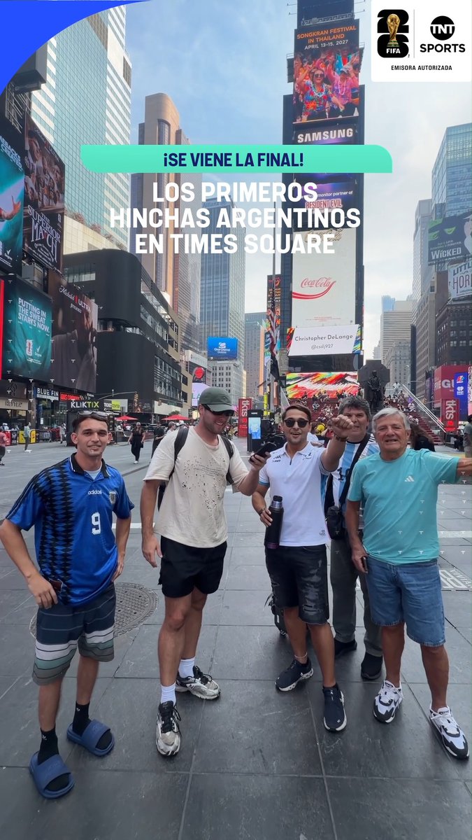 🇺🇸🇦🇷 Argentines are slowly turning NY into little Buenos Aires right now. You can already spot the jerseys and smiles all over Times Square as more fans roll in for the World Cup run. The energy is unreal. These guys know how to make any city feel like home. Writer: Lucas