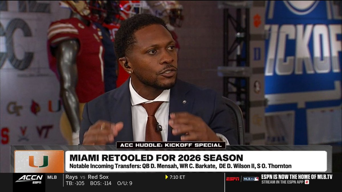 "Darian Mensah is the best quarterback in the country." The ACC Huddle crew has high expectations for Miami Hurricanes Football this season 🙌