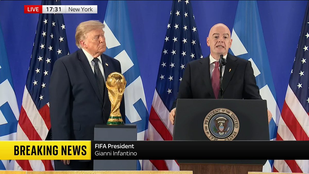 BREAKING: 'This World Cup has exceeded all expectations' Speaking alongside Donald Trump, FIFA president, Gianni Infantino, has praised the success of this year's World Cup, saying America has 'welcomed the world' for the tournament Read more: