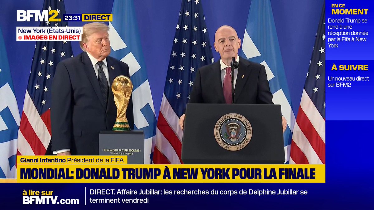 "Le rêve américain est devenu réalité": Gianni Infantino accueille Donald Trump à New York pour assister à une réception de la FIFA #BFM2