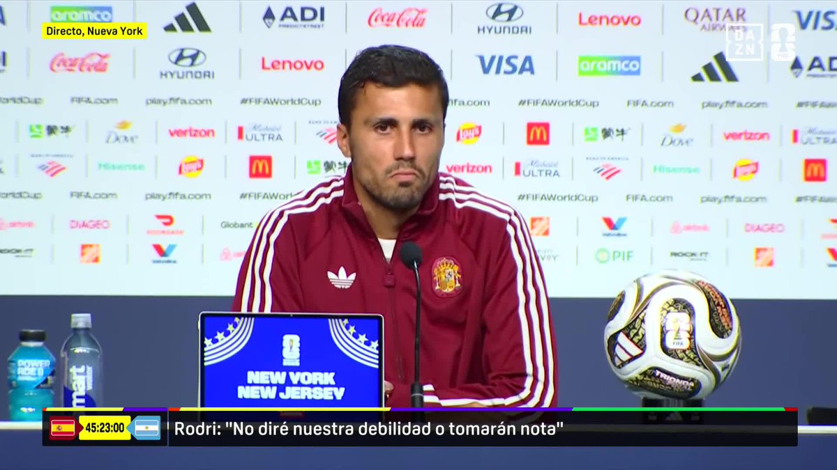 "Les dije a los chicos en semifinales que había que tener más ganas de ganar que miedo a perder. Y eso vamos a hacer el domingo" 🗣️ Rodri y el mensaje brillante a sus compañeros de la selección española 🇪🇸 #DAZNMundial #FIFAWorldCup