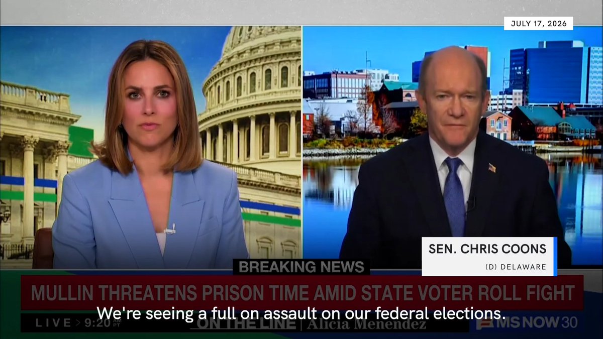 Senator Senator Chris Coons: “we're seeing a full-on assault on our federal elections.” President Trump “didn't talk about rising costs, didn't talk about the ongoing war with Iran. He rehashed what are now six year old conspiracy theories.”
