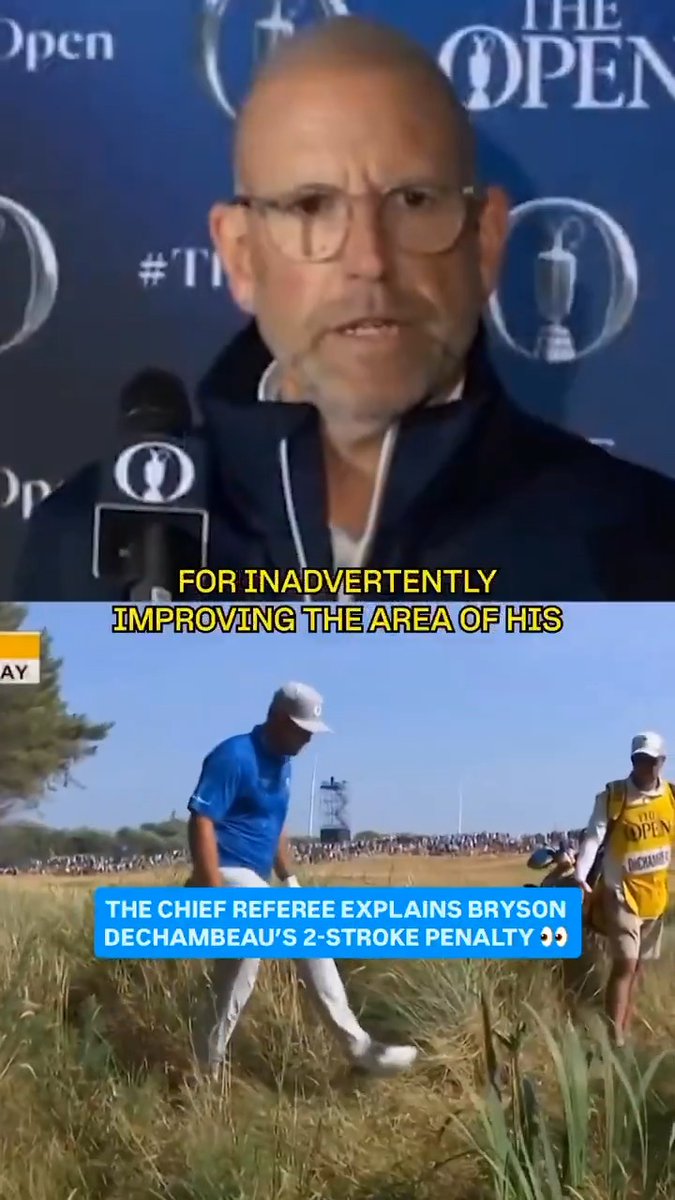 Listen to The Open’s Chief Referee go into detail on why Bryson DeChambeau was penalized two strokes during Friday’s Round 2. 📺 The 154th Open Championship Round 3: Saturday 7 a.m. ET on NBC & Peacock