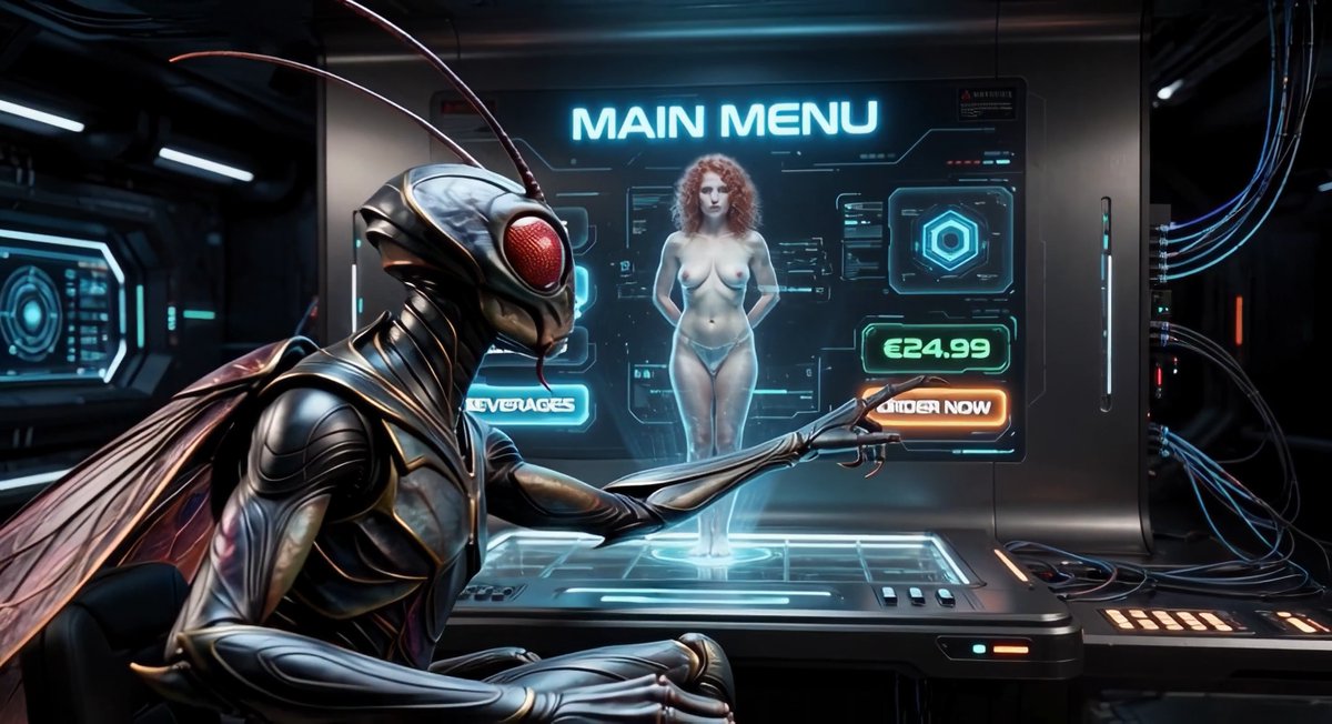 The aliens eat only very fresh food. Fresh chicken is very popular. Slow preparation while fully conscious is essential to bring out the best flavor. Warning: Very dark erotic horror! #EroticHorror #AlienCuisine #SciFiHorror
