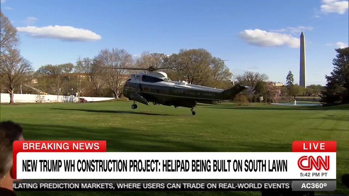 New details are emerging about the helipad being built on the White House South Lawn. The administration argues it's necessary to accommodate the newer, more powerful Marine One helicopter. CNN's Sunlen Serfaty reports.