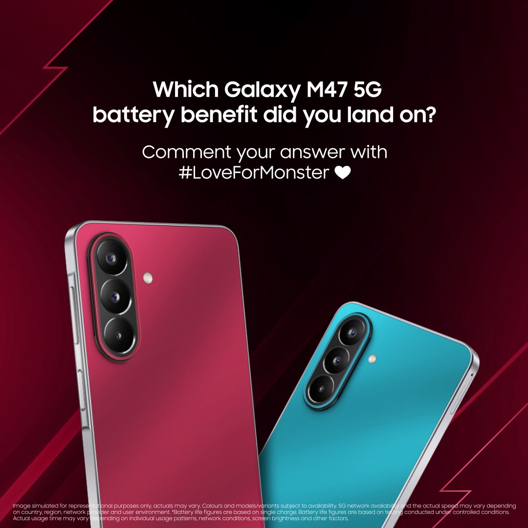 Why stop when you’re having fun? #GalaxyM47 5G is ready for you to take binging, gaming and scrolling to the next level with its long-lasting battery that allows longer hours of video playback with fewer interruptions and lesser charging breaks. #NextLevelMonster #LoveForMonster #Samsung