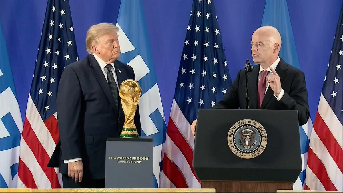 "The greatest human, social and cultural event that mankind has witnessed" 👀 FIFA President Gianni Infantino has praised the 2026 World Cup and thanked Donald Trump for his contribution to the tournament 💬