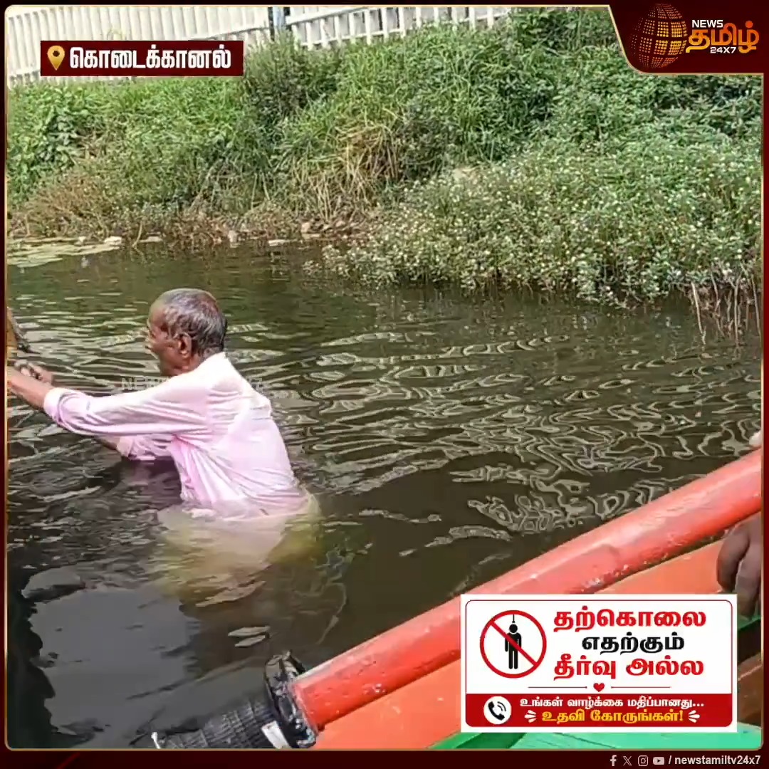 மனைவி இறந்த துக்கத்தில் நட்சத்திர ஏரியில் குதித்து விபரீத முடிவு எடுக்க முயன்ற முதியவரை மீட்டு வீட்டுக்கு அனுப்பிவைத்த படகு ஓட்டுநர்கள்! Kodaikanal | StarLake | Rescue | Humanity #Newstamil24x7 #Oldman